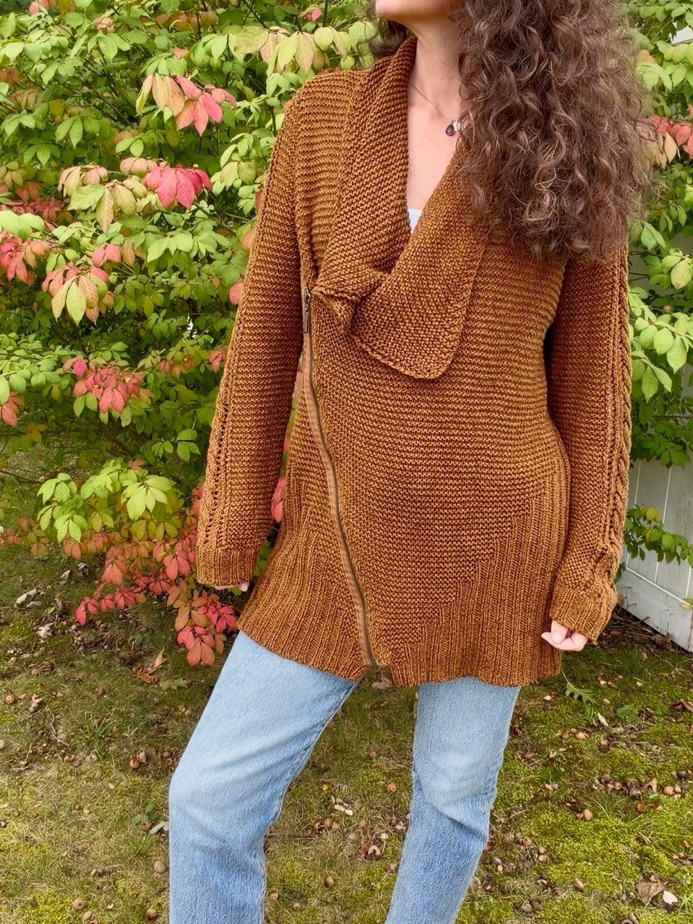Rachel Roy Brown Cardigan Knit Sweater in women’s size L